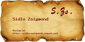 Sidlo Zsigmond névjegykártya
